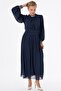Waist Detailed Chiffon Dress Anthracite