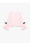 Long Sleeve Crew Neck Bow Blouse - 6
