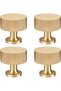 Solid Brass Cabinet Knobs,4 Pack Modern Gold Drawer Pulls,Brushed Brass Finish,28mm x 28mm