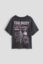 Print-motif cotton T-shirt