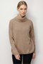 Women's Full Turtleneck Classic Wool Sweater Y.K.Beige