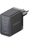 Wall Charger GaNPort4-67PD 67W with 4 Ports (Black) PD with 22.5W Qualcomm QC 3.0 Port,