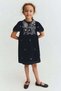 Embroidery-detail cotton dress