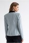 2226 Women's Lined Filet Pocket Double Zipper Slim Fit Jacket Ice Blue - 5