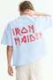 Oversized Fit Printed raw-edge cotton T-shirt