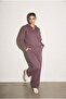 Oversized Double Suit with Plum Zipper Detail - 3