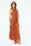 Ruffled crochet-lookâ€¯dress