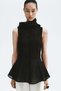 Ramie-blend peplum top - 4