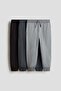 3-pack cotton joggers - 3