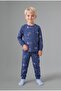 100% Cotton Space Patterned Long Sleeve Top Elasticized Leg 2-Piece Pajama Set Baby Boy I1441A526Au - 2