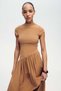 Asymmetric dual-fabric dress - 4