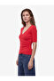 Drapeli Slit Detailed Short Sleeve V-Neck Knitwear Sweater - 2