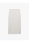 Slim Fit Midi Length Pencil Skirt with Stitching Detail - 5
