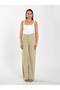 Women's Ecru Sleeveless Square Neck Thick Strap Slim Fit Viscose Blended Body Blouse - 2