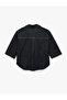 Comfortable Fit Metal Button Detailed Classic Collar Short Sleeve Denim Shirt - 2