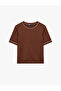 Viscose Blended Crew Neck Short Sleeve Knit Sweater - 5