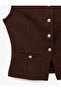 Buttoned Slim Fit Crew Neck Sleeveless Cardigan - 7