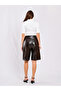 Women's Ecru Polo Collar Padded Short Sleeve Buttoned Regular Fit Blouse - 6