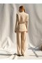Women's Stone High Waist Wide Leg Long Side Pockets Straight Woven Flowy Pants - 4
