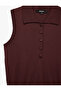Half Button Polo Collar Sleeveless Knitwear Undershirt T-Shirt - 7