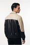 Men's Oversize Bomber Leather Jacket with Fur Inside - 3