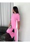 Modal Striped Slit Detailed Trousers T-Shirt Set - 6