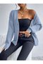 Women's V-Neck Buttoned Knitwear Cardigan with Pockets Long Sleeve Casual Knitted Cardigan - 4