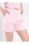 Women's Pink Lace Detailed City Shorts with High Waist and Side Pockets, Short Legs - 6
