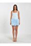 Women's Baby Blue Sleeveless Square Neck Thick Strap Slim Fit Viscose Blended Body Blouse - 2