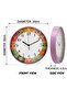 30cm Kids Owl Wall Clock Silent Non-Ticking Sweep Movement – Large 12-Inch Pink Frame - 3