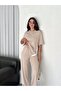 Modal Striped Slit Detailed Trousers T-Shirt Set - 2