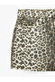 Pocketed Buttoned Comfortable Fit Cotton Leopard Patterned Mini Shorts Skirt - 3