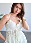 Women's Ecru Strappy Lace-Up Ruffled Peplum Textured Summer Blouse - 7