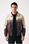 Men's Oversize Bomber Leather Jacket with Fur Inside