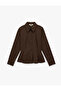 Cotton Long Sleeve Buttoned Classic Collar Peplum Shirt