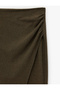Normal Waist Draped Slit Detailed Midi Double Breasted Pencil Skirt - 7