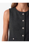 Buttoned Slim Fit Crew Neck Sleeveless Cardigan - 4