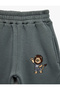 Balon Form Sweatpants with Lion Embroidery and Pocket Detail, Embossed - 7