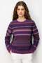 Women's Crew Neck Kilim Patterned Jacquard Wool Sweater A.Mor