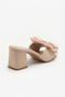 Women's Powder Bow Detailed Thick Heeled Slippers 50021014 - 3