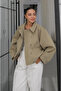 Çağla Elastic Waist Allerli Crop Jacket - 4020 - 2