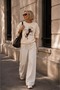 Journey Embroidery - Oversized Cream Sweatshirt with Appliqué Detail - New Season Embellished - 6