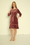 Women's Cotton Velvet Zippered Winter Dress / K. Dried Rose 3820 - 3
