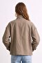Women's Stand Collar Epaulet Short Jacket - Khaki - 4
