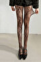 Coffee Lace Floral Patterned Mesh Women's Pantyhose – Stylish and Everyday Use - 2