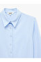 Classic Collar Buttoned Regular Fit Basic Long Sleeve Poplin Shirt - 3