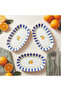 Apricot Patterned 19 cm 3-Piece Porcelain Kayık Plate Set - 3