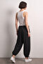 Women's Drawstring Shalwar Trousers - Black - 3