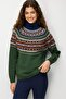 Women's Full Turtleneck Robe Jacquard Wool Sweater K.Yosun - 2