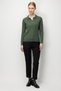 Women's Polo Collar Hair Braided Knitwear Sweater A.Green - 2